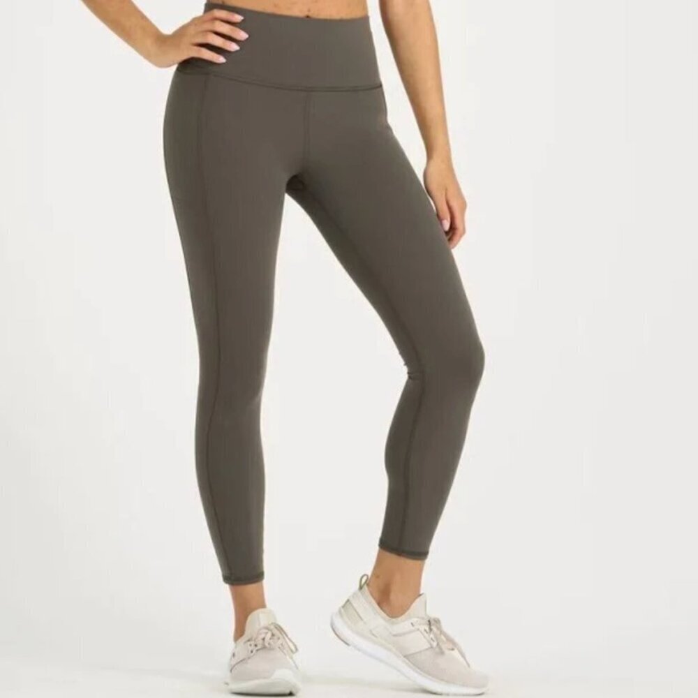 Vuori Studio Pocket High-Rise 7/8 Leggings Tights Yoga Olive Green, Medium